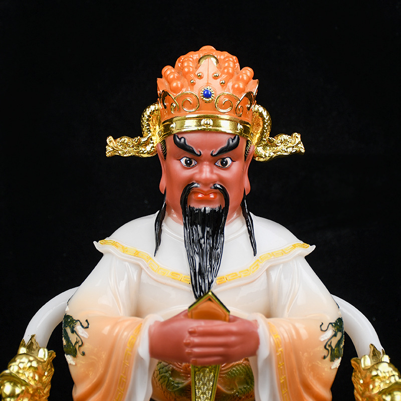 Statuie Bodhisattva al Dragonului Regel din marmură albă pentru altarul de acasă, statuia Zeului Bogăției și a celor Cinci Domnitori ai Muntelui Wutai – vânzare en-gros
