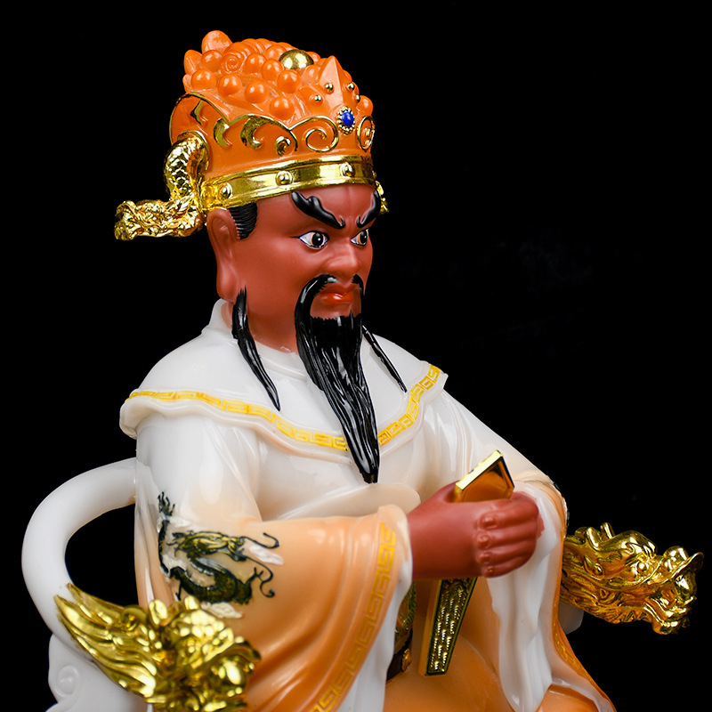 Statuie Bodhisattva al Dragonului Regel din marmură albă pentru altarul de acasă, statuia Zeului Bogăției și a celor Cinci Domnitori ai Muntelui Wutai – vânzare en-gros