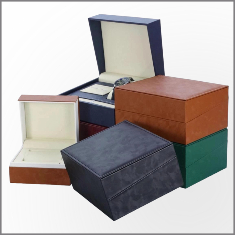 Cutie de ceas în formă de carte, capac rabatabil, ambalaj premium pentru ceasuri de bărbați
