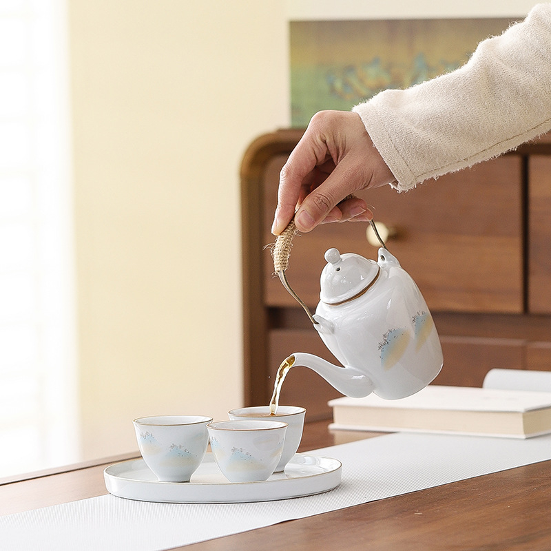 Set de ceai Kung Fu inspirat de Orașul Interzis, set complet din ceramică, cadou de lux pentru lideri și persoane în vârstă