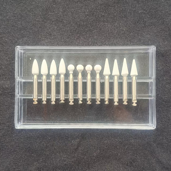 Set de capete de frezat dentare, viteză mare, 12 bucăți, capete pentru porțelan și ceramică din rășină, capete de polizare