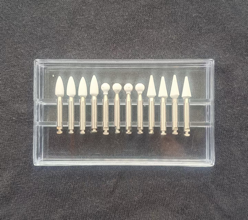 Set de capete de frezat dentare, viteză mare, 12 bucăți, capete pentru porțelan și ceramică din rășină, capete de polizare