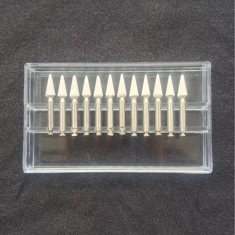 Set de capete de frezat dentare, viteză mare, 12 bucăți, capete pentru porțelan și ceramică din rășină, capete de polizare