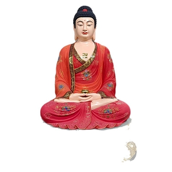 Statuie Amitabha Buda pentru templu, statuie din cupru/bronz cu Trei Sfinți și Trei Comoare, placare cu aur personalizată