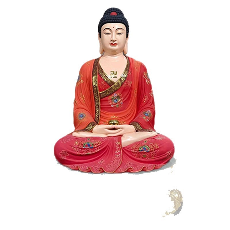 Statuie Amitabha Buda pentru templu, statuie din cupru/bronz cu Trei Sfinți și Trei Comoare, placare cu aur personalizată