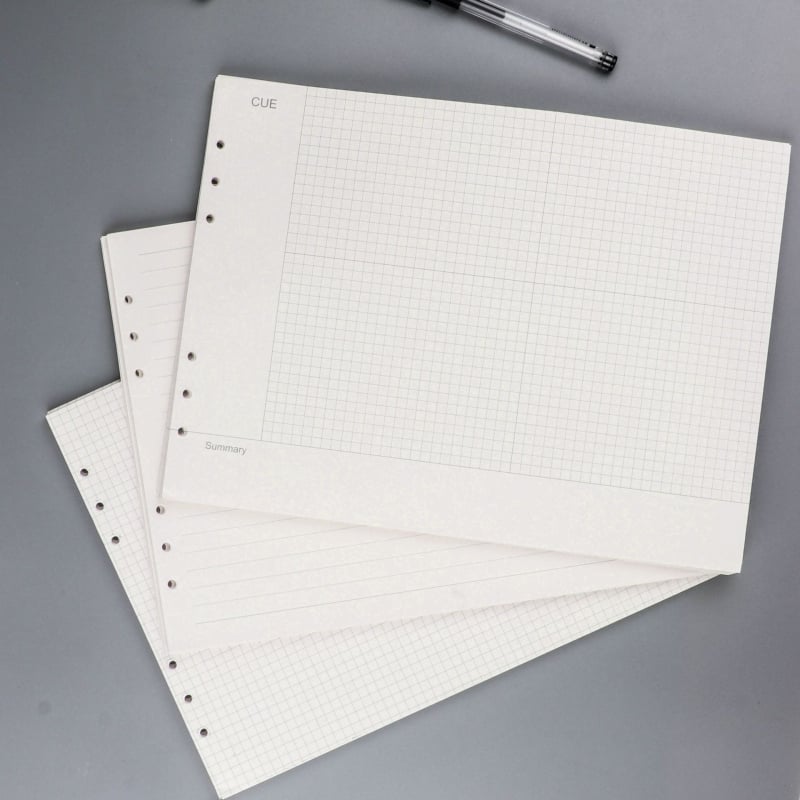 GH 2072 Foi interne de înlocuire pentru carnet cu 6 găuri, format B5, 60 de coli, hârtie Forest, aspect orizontal
