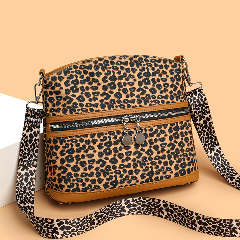 Geantă mică pătrată cu imprimeu leopard, din PU moale, pentru femei, geantă de umăr crossbody