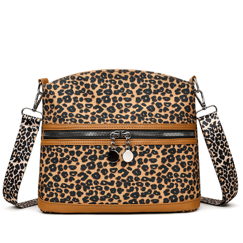 Geantă mică pătrată cu imprimeu leopard, din PU moale, pentru femei, geantă de umăr crossbody