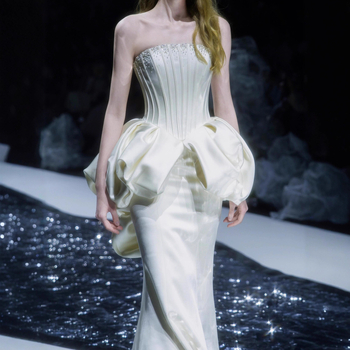 Rochie de seară lungă, croială cu coadă de pește, stil franțuzesc, lux lejer, vara 2026