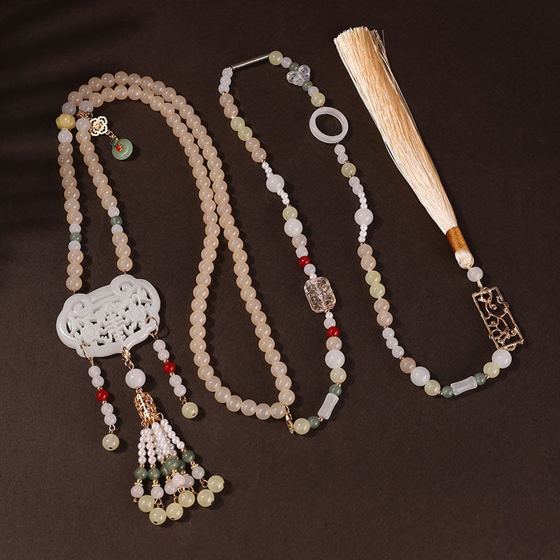 Colier handmade în stil Ming pentru Hanfu, cu motiv nor pe spate – bijuterii în stil chinezesc