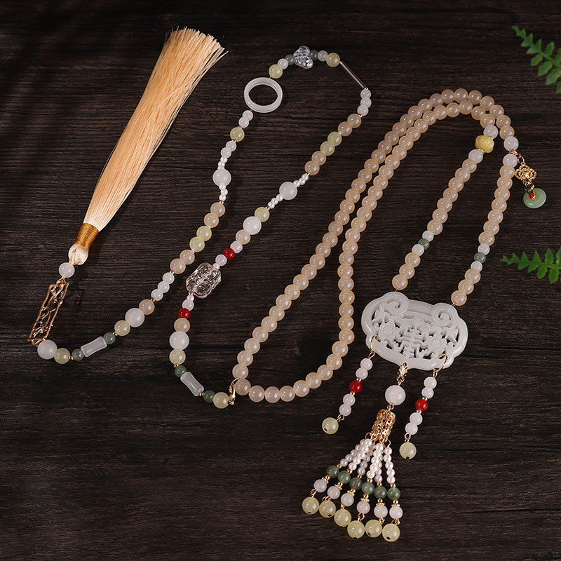 Colier handmade în stil Ming pentru Hanfu, cu motiv nor pe spate – bijuterii în stil chinezesc
