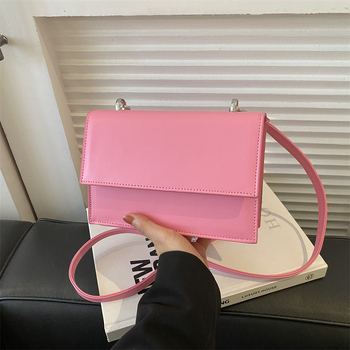 Geantă de damă mică, pătrată, culoare solidă, cu curea de umăr - PU, crossbody, iarnă 2023