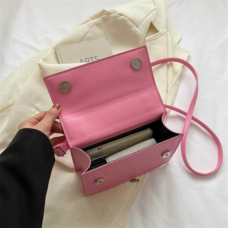 Geantă de damă mică, pătrată, culoare solidă, cu curea de umăr - PU, crossbody, iarnă 2023
