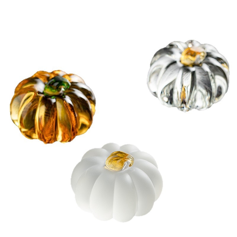 Suport creativ pentru capac din sticlă de cristal, în formă de dovleac, pentru Gongfu ceai, accesorii pentru ceai, bază pentru capac pe tava de ceai și ornament tea pet