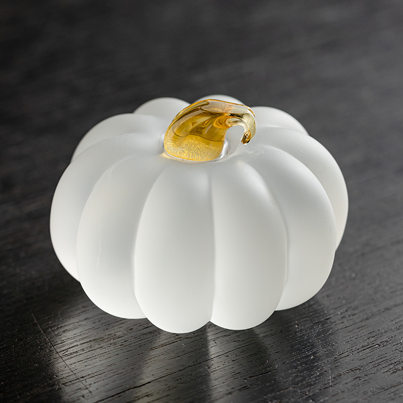 Suport creativ pentru capac din sticlă de cristal, în formă de dovleac, pentru Gongfu ceai, accesorii pentru ceai, bază pentru capac pe tava de ceai și ornament tea pet