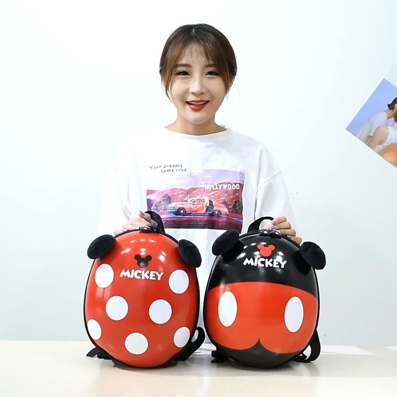 Rucsac desen animat pentru grădiniță, anti-pierdere, pentru copii 2–6 ani, design Mickey Ladybug, rucsac cu husă rigidă