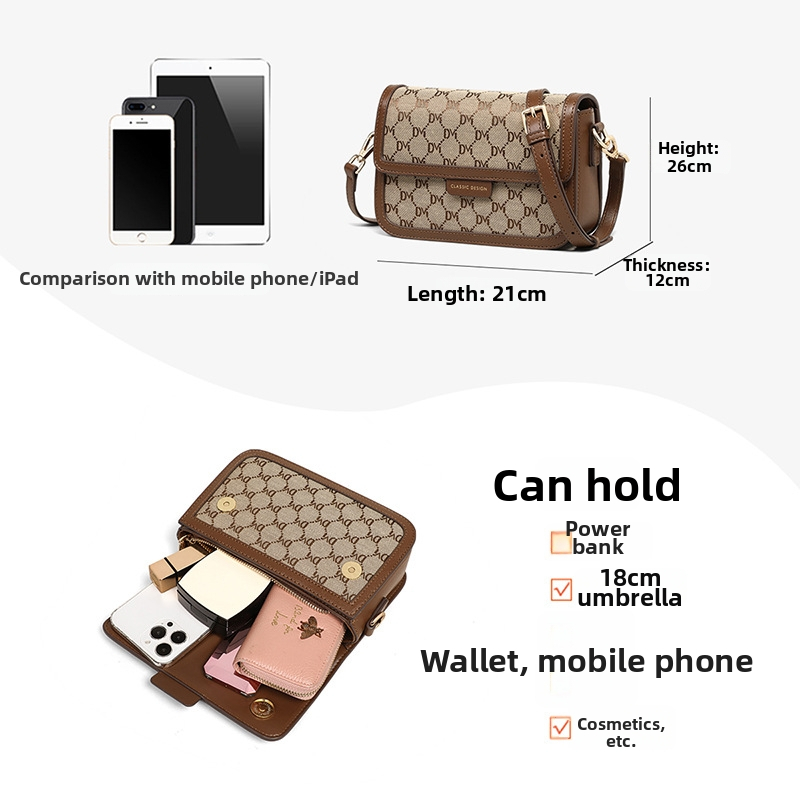 Geantă de umăr pentru femei, cu senzație premium, design pătratat compact pentru uz zilnic
