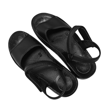 Sandale antistatice cu Velcro pentru laboratoare de semiconductori, sandale negre din PU cu curea din piele pentru sală curată