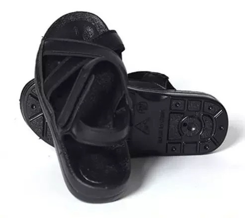 Sandale antistatice cu Velcro pentru laboratoare de semiconductori, sandale negre din PU cu curea din piele pentru sală curată