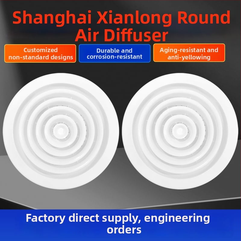 Difuzor circular cu vortex Xianlong pentru birou – ABS, ieșire de aer pe patru fețe