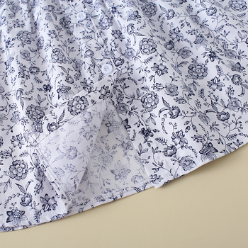 Fustă mini din bumbac cu imprimeu floral, microelastică, stil retro artistic