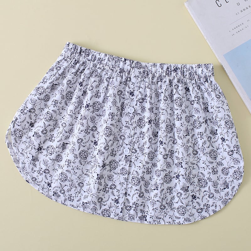 Fustă mini din bumbac cu imprimeu floral, microelastică, stil retro artistic