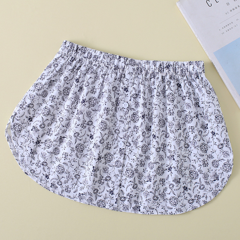 Fustă mini din bumbac cu imprimeu floral, microelastică, stil retro artistic
