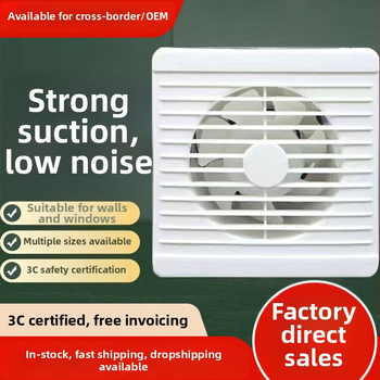 Nástenný odsávací ventilátor do kúpeľne a kuchyne, okrúhly, výkonný, tichá prevádzka