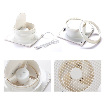 Ventilator de evacuare pe perete pentru baie și bucătărie, rotund, puternic, funcționare silențioasă