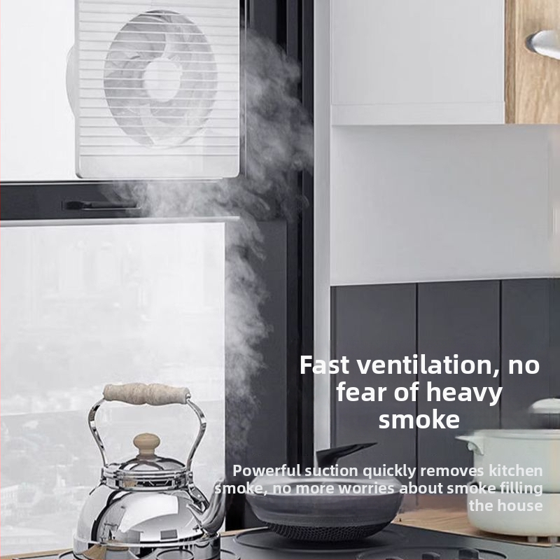Nástenný odsávací ventilátor do kúpeľne a kuchyne, okrúhly, výkonný, tichá prevádzka