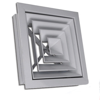 Ventil de aer circular din aliaj de aluminiu, grilă dublă, protecție la ploaie, pentru climatizare centrală