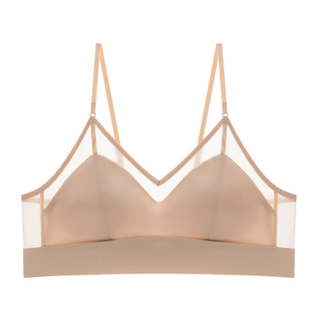 Bustier din mătase pentru femei, fără fier înțepător metalic, confortabil, design ușor de vară, cupe triunghiulare franțuzești, pentru sâni mici, bretele subțiri