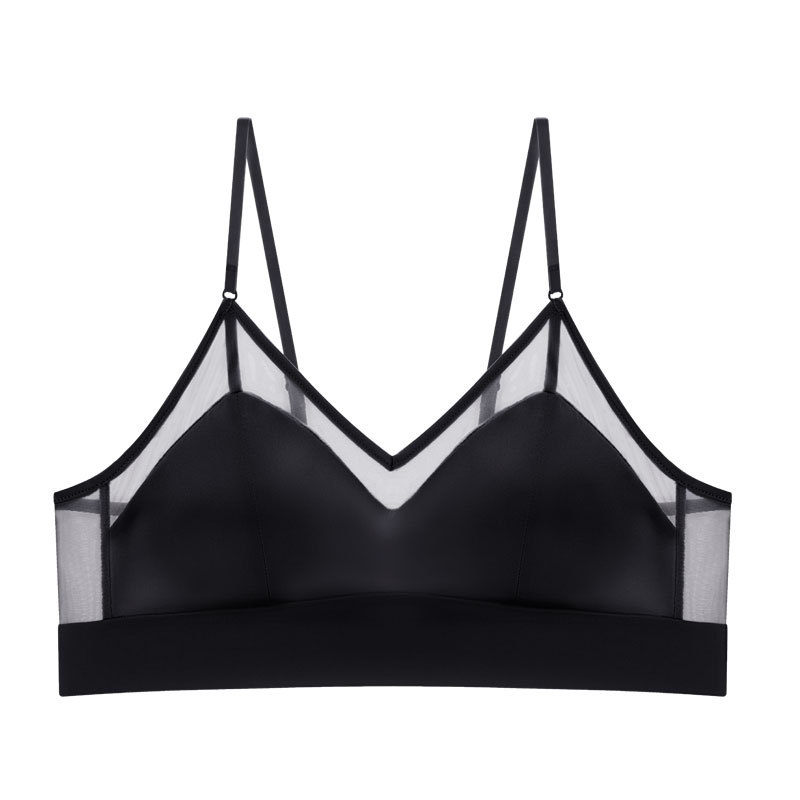 Bustier din mătase pentru femei, fără fier înțepător metalic, confortabil, design ușor de vară, cupe triunghiulare franțuzești, pentru sâni mici, bretele subțiri