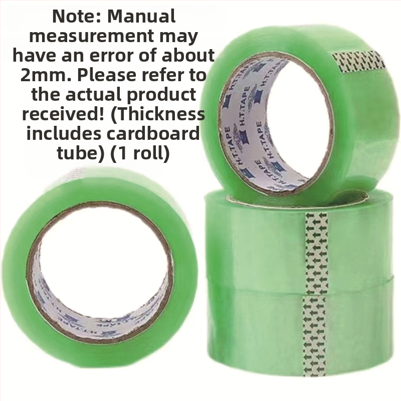 Bandă de ambalare transparentă verde, rolă mare, lățime 5,5 cm, pentru sigilare și ambalare.