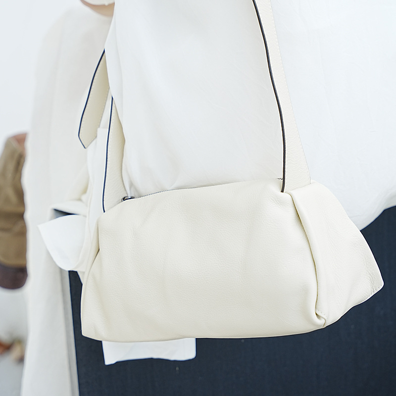 Cute Lucky Bag geantă de umăr pentru femei, piele de vită de primă clasă, minimalistă, mică, formă de pernă, stil european-american