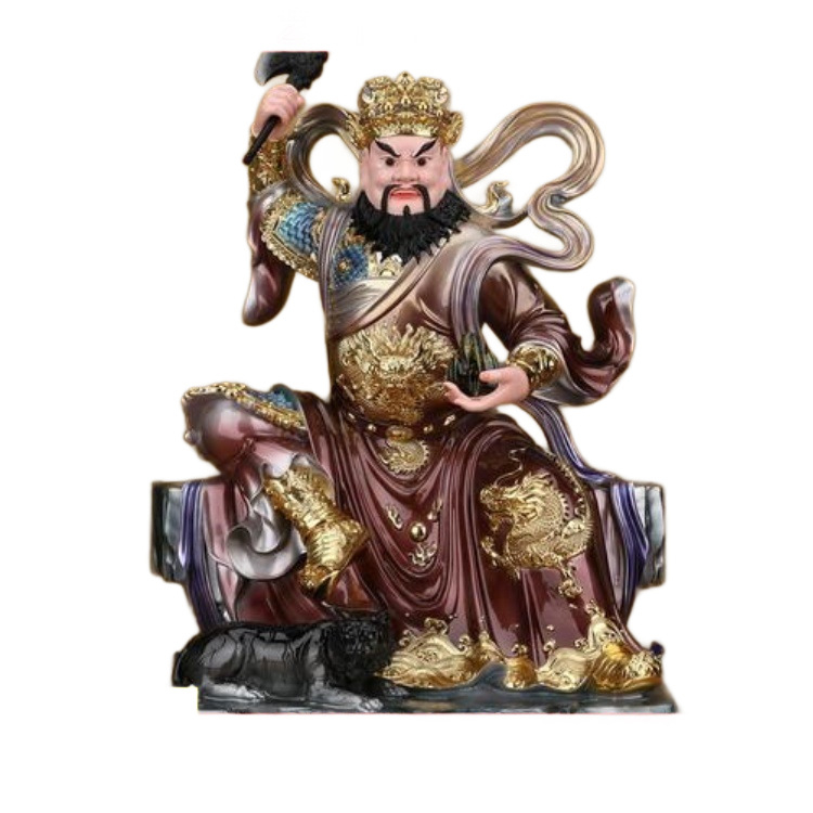 Statuie din cupru turnat a lui zeul muntelui, zeul focului, zeul pământului, Bodhisattva al zeului muntelui și statuie a lui Buddha din cupru pur