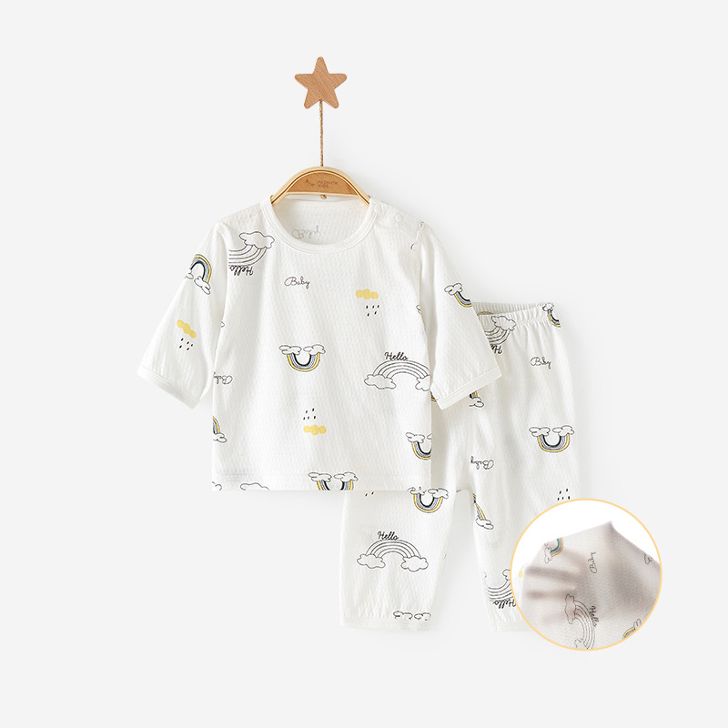Set de vară pentru bebeluți, din bumbac 100%, două piese, unisex, drăguț