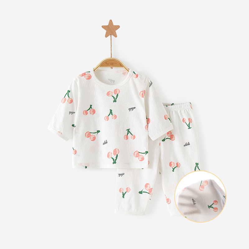 Set de vară pentru bebeluți, din bumbac 100%, două piese, unisex, drăguț