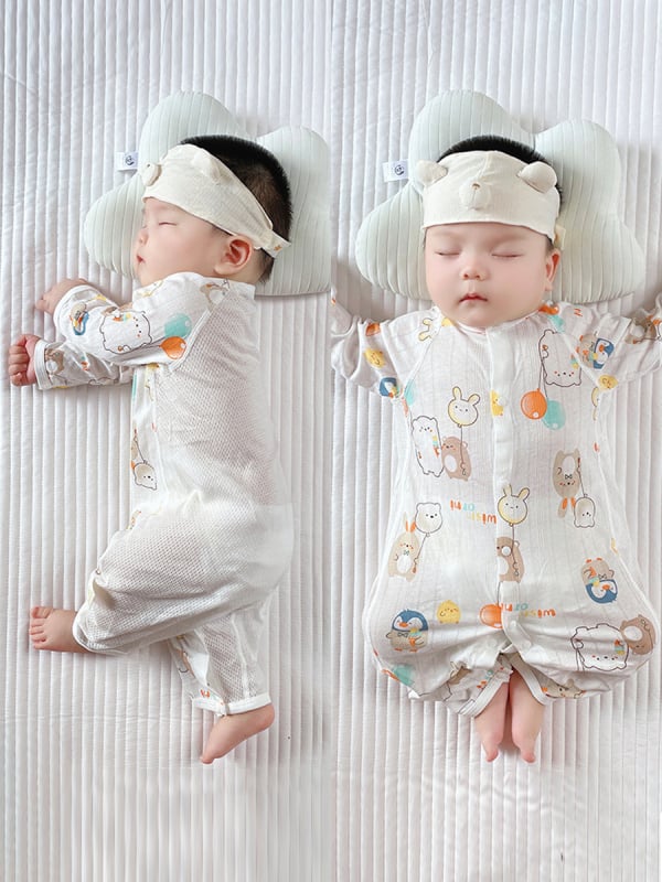 Salopetă de vară pentru nou-născuți – subțire, mânecă lungă, unisex, pijama de dormit