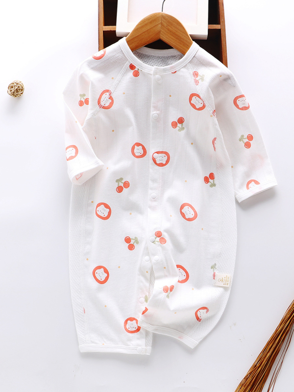 Salopetă de vară pentru nou-născuți – subțire, mânecă lungă, unisex, pijama de dormit