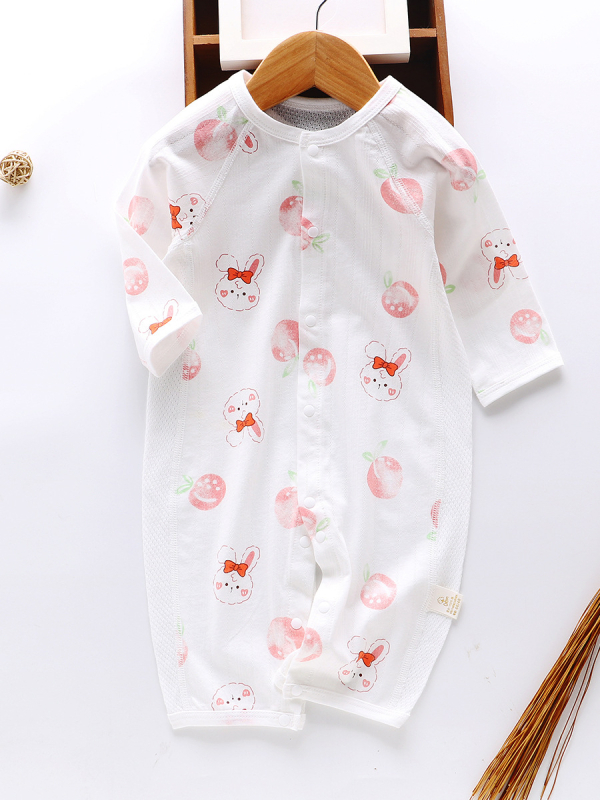 Salopetă de vară pentru nou-născuți – subțire, mânecă lungă, unisex, pijama de dormit