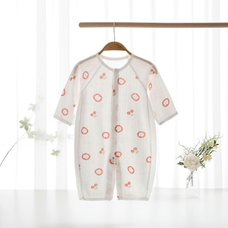 Salopetă de vară pentru nou-născuți – subțire, mânecă lungă, unisex, pijama de dormit