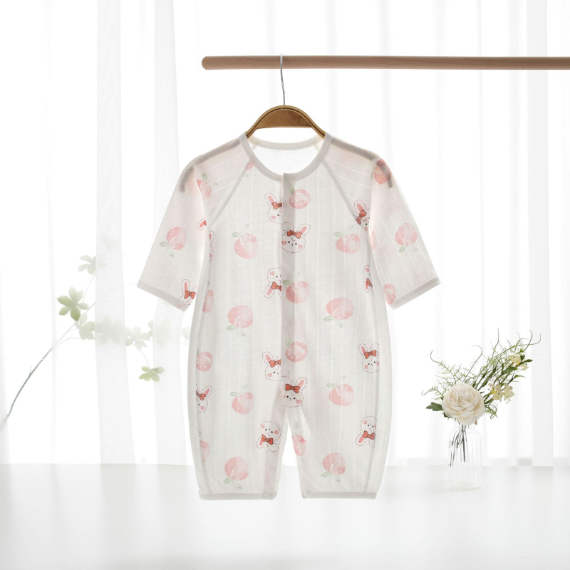 Salopetă de vară pentru nou-născuți – subțire, mânecă lungă, unisex, pijama de dormit