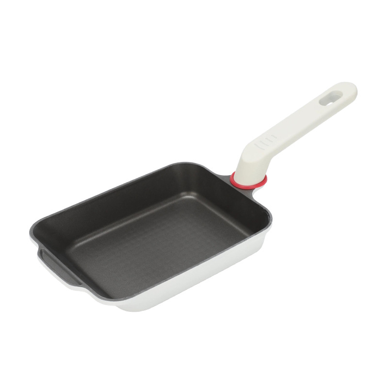 Tigaie Tamagoyaki ceramică cu titan, fund plat, stil japonez, acoperire cu piatră Maifan pentru ouă, tigaie pentru mic dejun