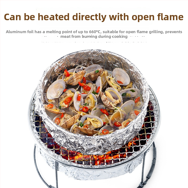 Folie de aluminiu subțire pentru grătar și coacere, potrivită pentru air fryer, ambalare carne și pește