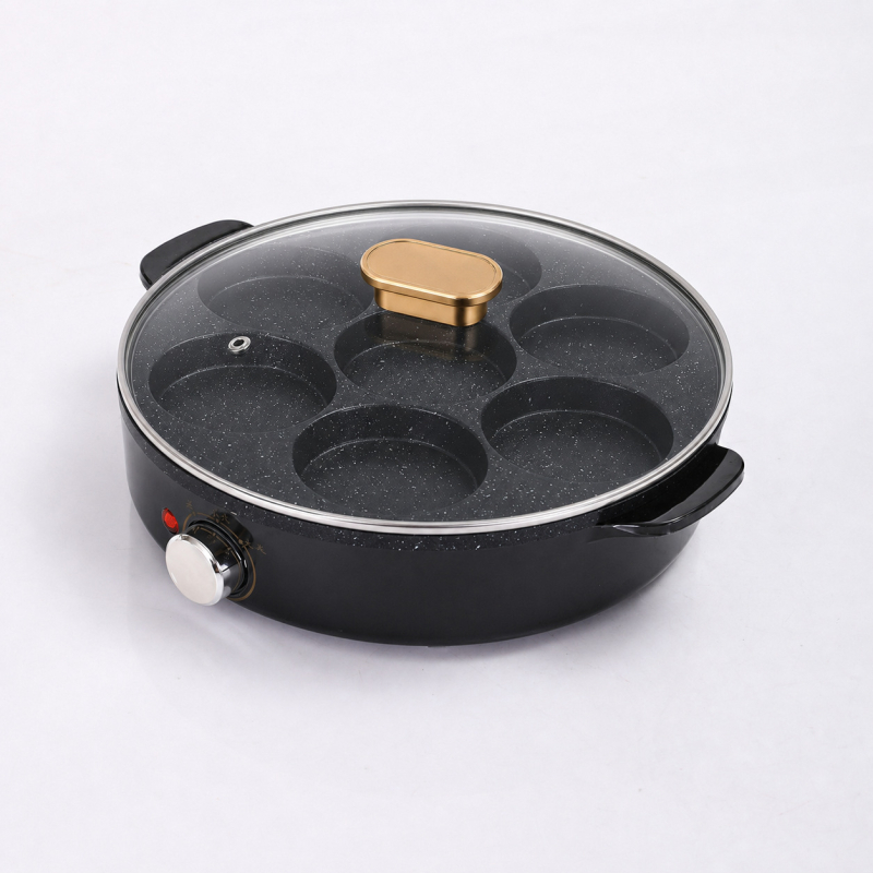 Elektronikus tapadásmentes grill-serpenyő kereskedelmi és otthoni használatra, mini serpenyő reggelire, tojás és hamburger, multifunkcionális