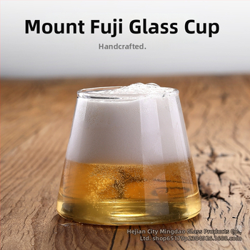 Pohár z borosilikátového skla Mount Fuji na whisky, pivo a džúsy – ručne fúkaný
