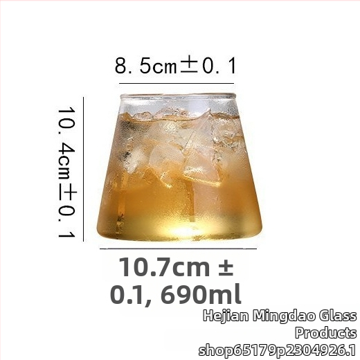 Pohár z borosilikátového skla Mount Fuji na whisky, pivo a džúsy – ručne fúkaný