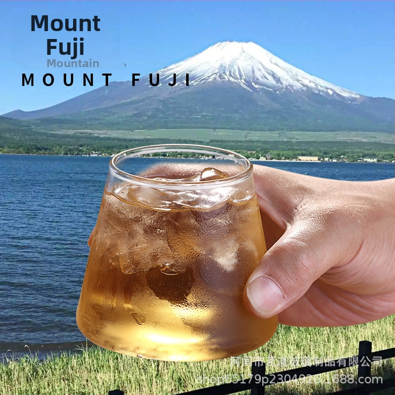Pohár z borosilikátového skla Mount Fuji na whisky, pivo a džúsy – ručne fúkaný
