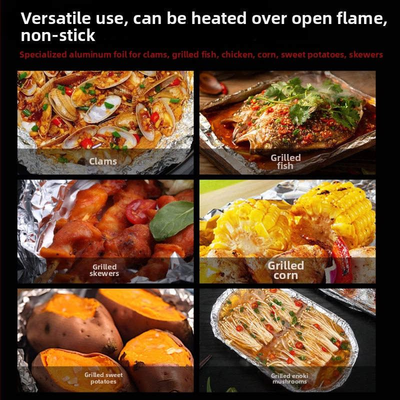 Folie de aluminiu alimentare, foițe groase, rezistente la temperaturi înalte, pentru cuptor, grătar și friteuză cu aer